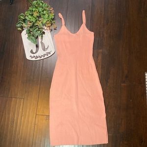 New Salmon Ribbed Dress